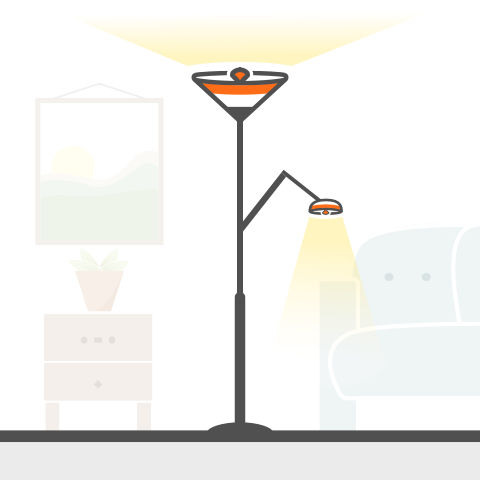 Design Deckenfluter mit Leseleuchte von vielen Markenherstellern bei lampenonline kaufen